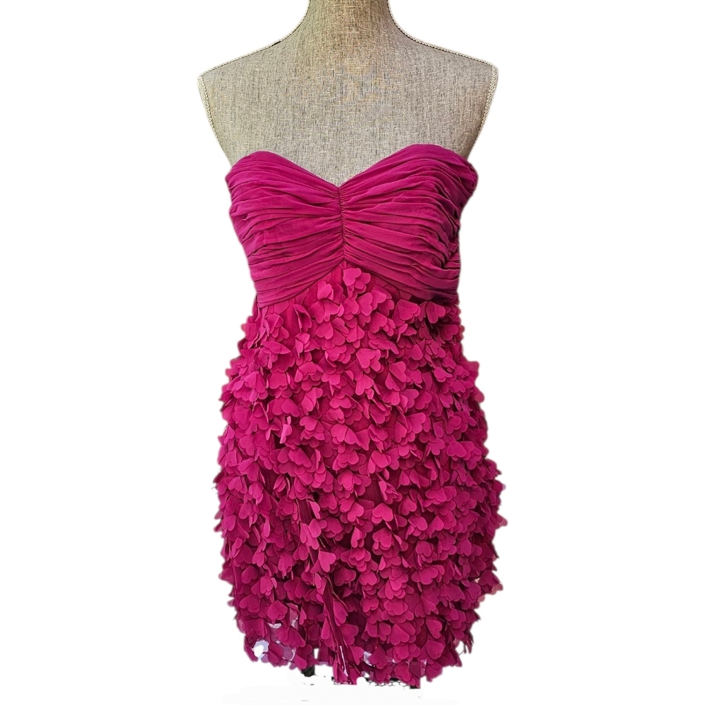 Badgley Mischka Strapless Hearts Dress Women's Size 2 Homecoming & Wedding Guest